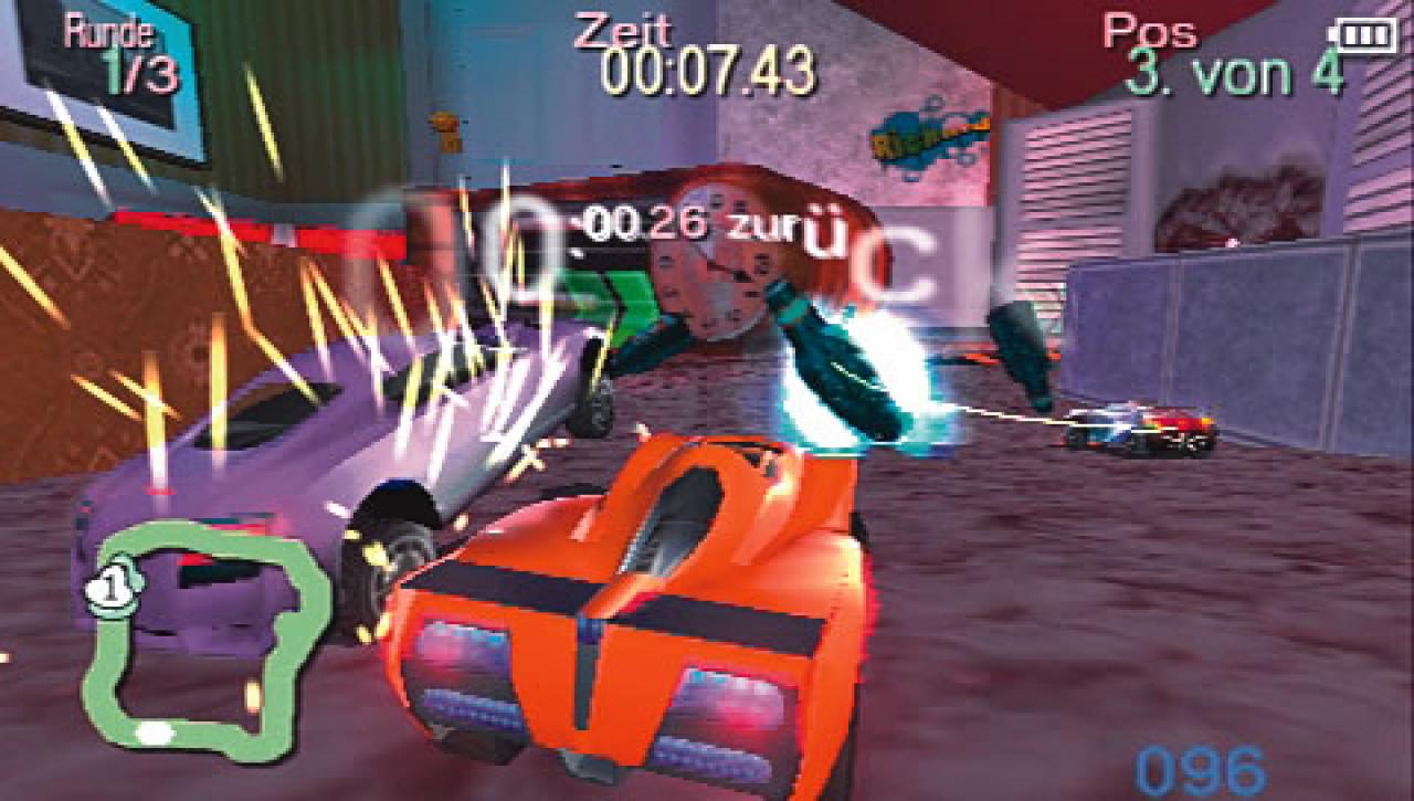 [06/10/2006] Zu viele Effekte machen die Rennen unübersichtlich. Hier kann der Spieler die Streckenführung nicht mehr erkennen. BILD: PLAYZONE