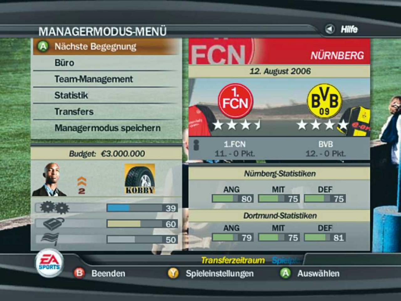[13/10/2006] Der relativ leicht zugängliche Manager-Modus bietet Abwechslung und gute Unterhaltung für Strategen! BILD: XBOX-ZONE