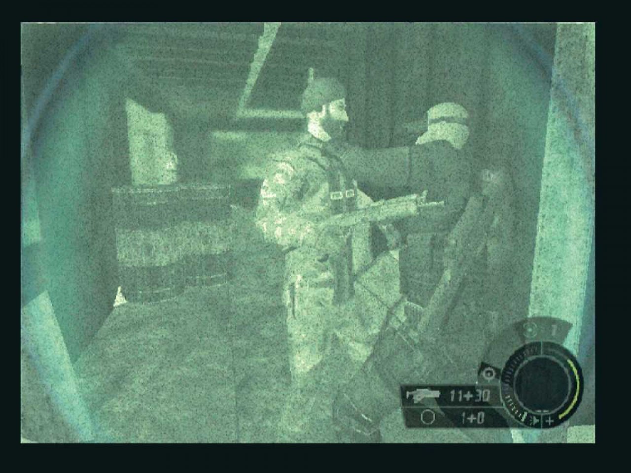 [06/11/2006] Dank Nachtsicht ist es kein Problem, sich in der Finsternis an die Gegner heranzupirschen. BILD: PLAYZONE