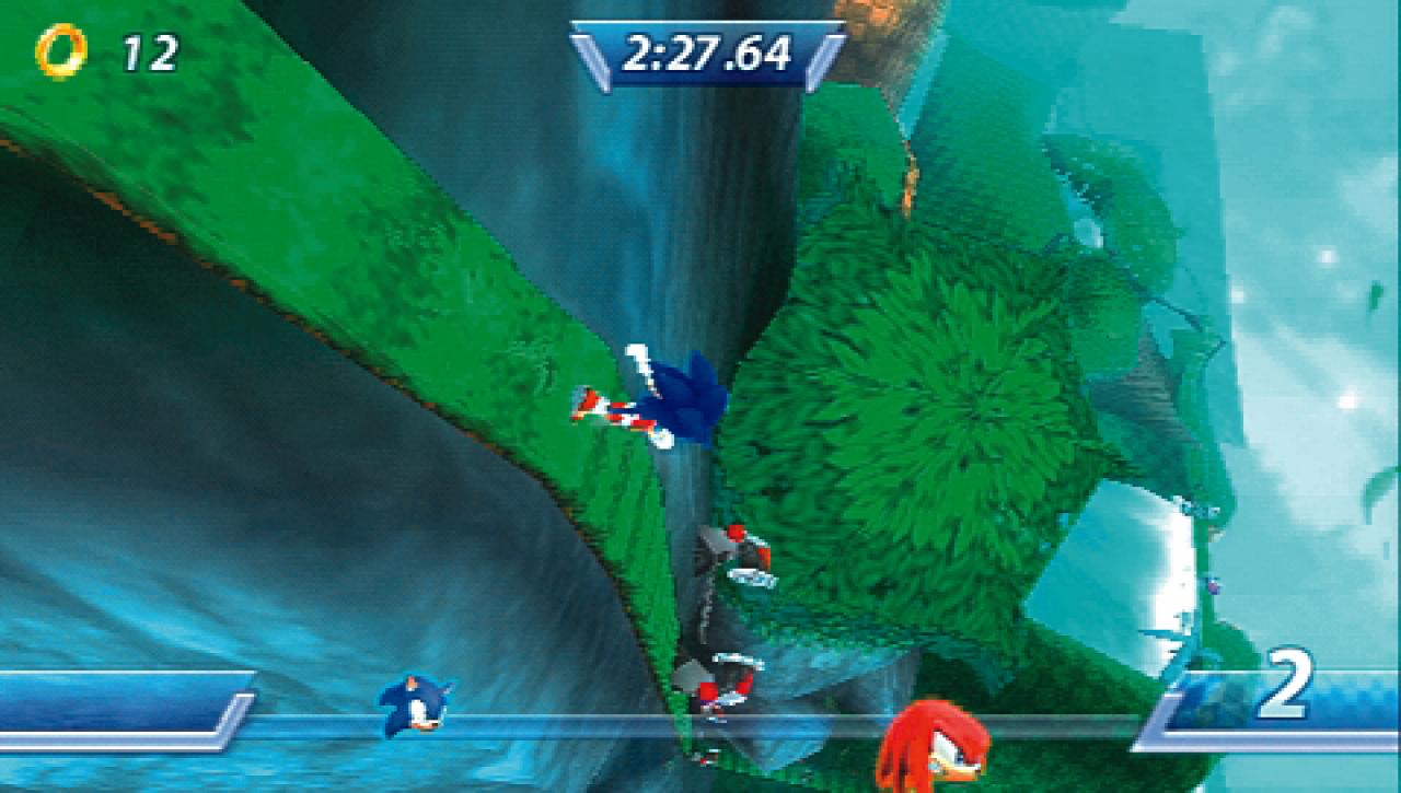 [30/11/2006] Speedy Sonic jagt Kollege Knuckles. Trotz enormen Vorsprungs ist der Sieg noch nicht verloren! BILD: PLAYZONE