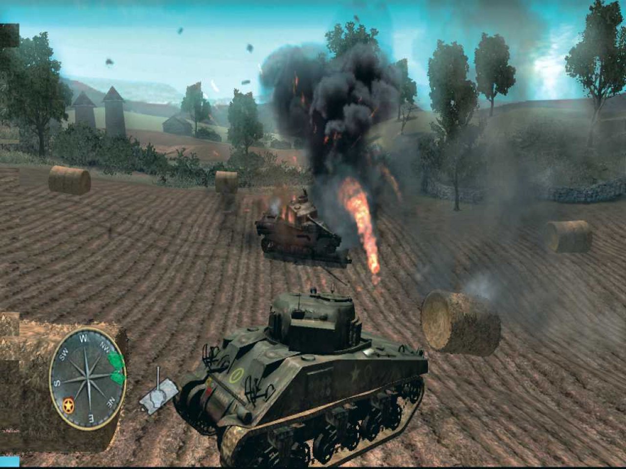 [05/12/2006] Die polnischen Panzerfahrer auf einem von deutschen Panzern besetzten Feldstück.