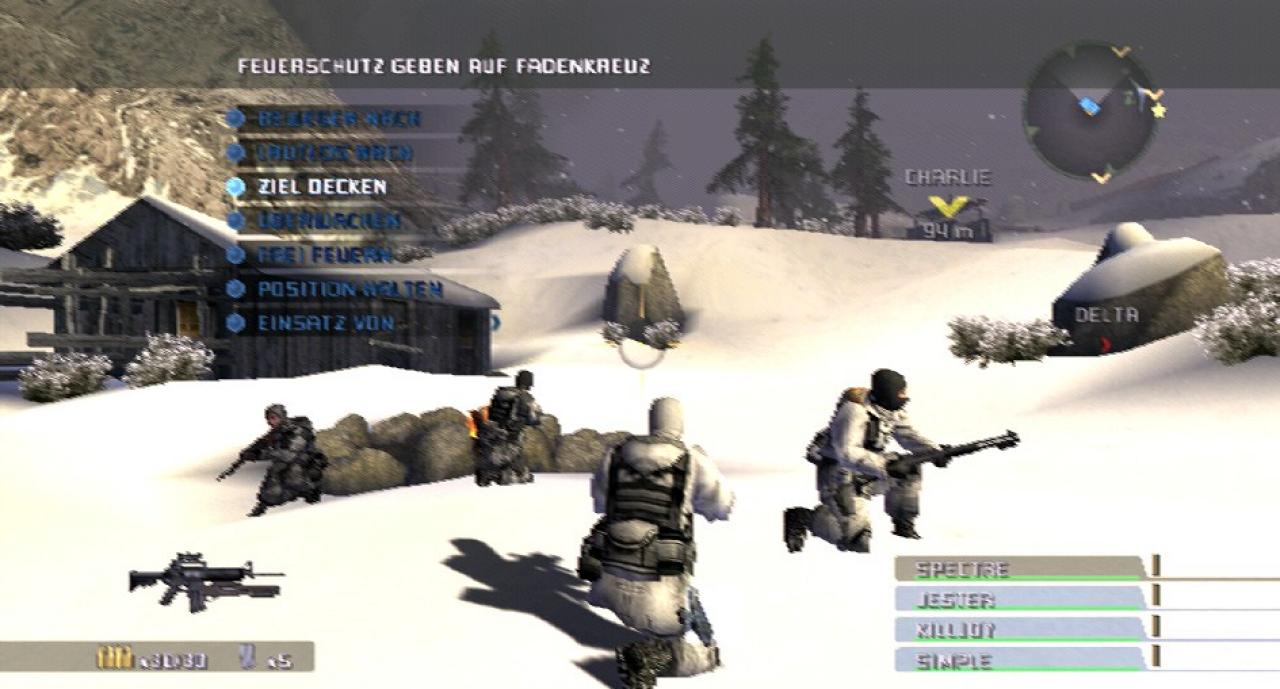 [23/05/2007] KI-KONTROLLE Über das jederzeit aufrufbare Pop-Up-Menü können Sie Ihre Kollegen befehligen. Quelle: PLAYZONE