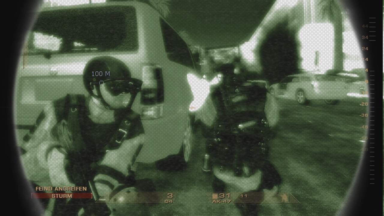 [20/06/2007] NACHTBLIND Dank Nachtsichtgerät können Sie sich ungesehen an Ihre Gegner heranpirschen. BILD: PLAYZONE