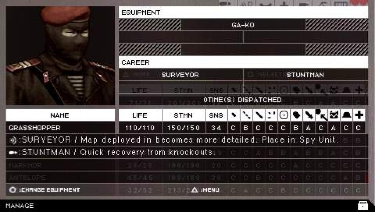 [19/06/2007] SPITZEL Der Vermessungsingenieur liefert, in der Spionageeinheit eingesetzt, detailliertere Karten. BILD: KONAMI