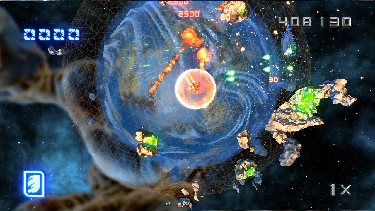 [05/07/2007] GRÜN IST DAS ZIEL Die grünen Teile der Meteoriten enthalten Power-Ups.