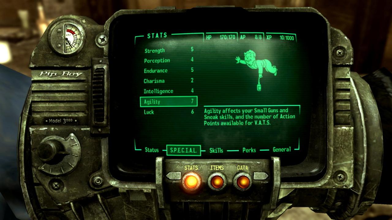 [01/07/2007] Inventar- oder Dialog-Steuerung für Rollenspiele - Der Wii U-Bildschirm würde in Fallout 3 wunderbar im Grün des Pipboys erstrahlen. Per Touchscreen-Druck auf die orangefarbenen Knöpfe schaltet ihr durch die einzelnen Bereiche. Auch Dialoge sollten via Wii U-GamePad gesteuert werden.