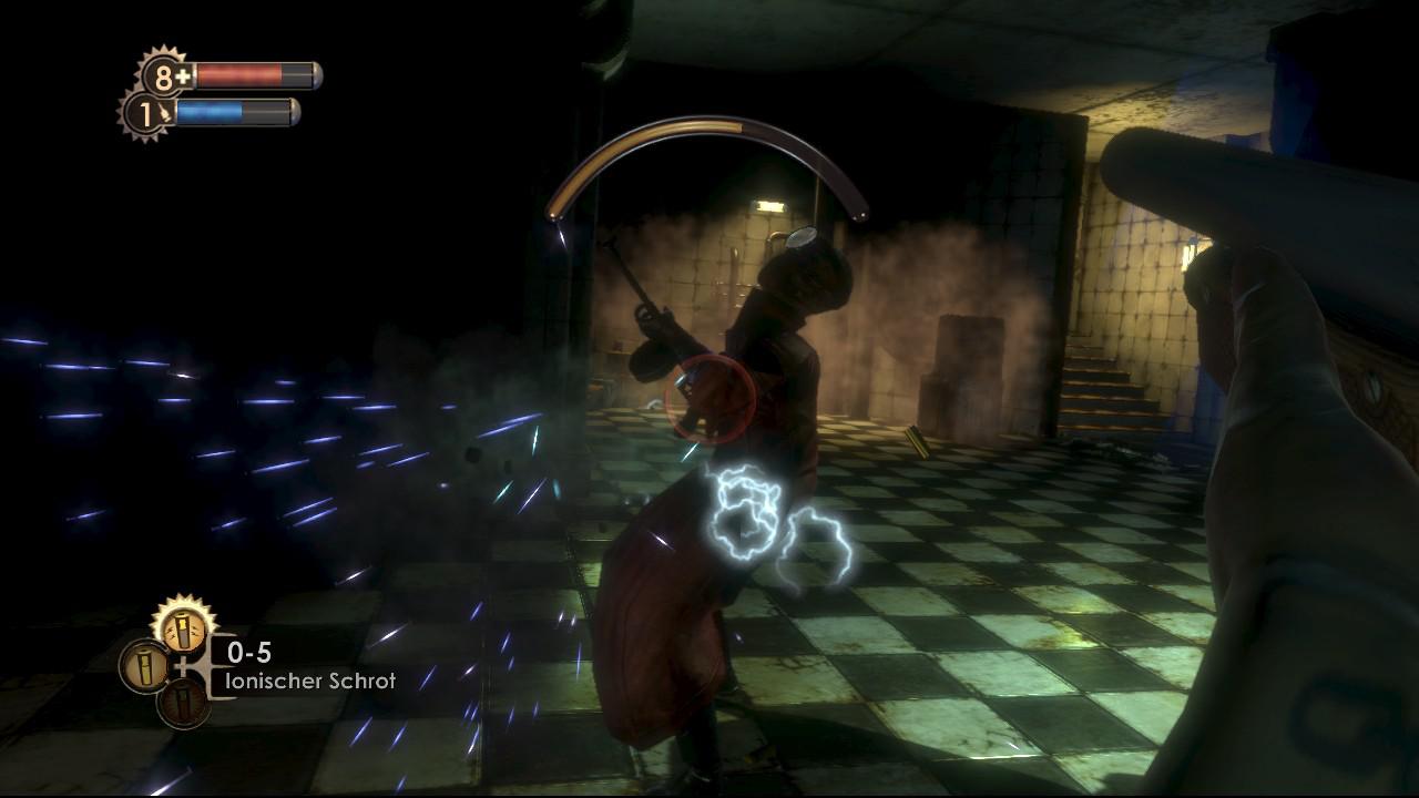[22/08/2007] Im chirurgischen Labor lauert der wahnsinnige Doktor Steinmann - der erste Endgegner in BioShock.
