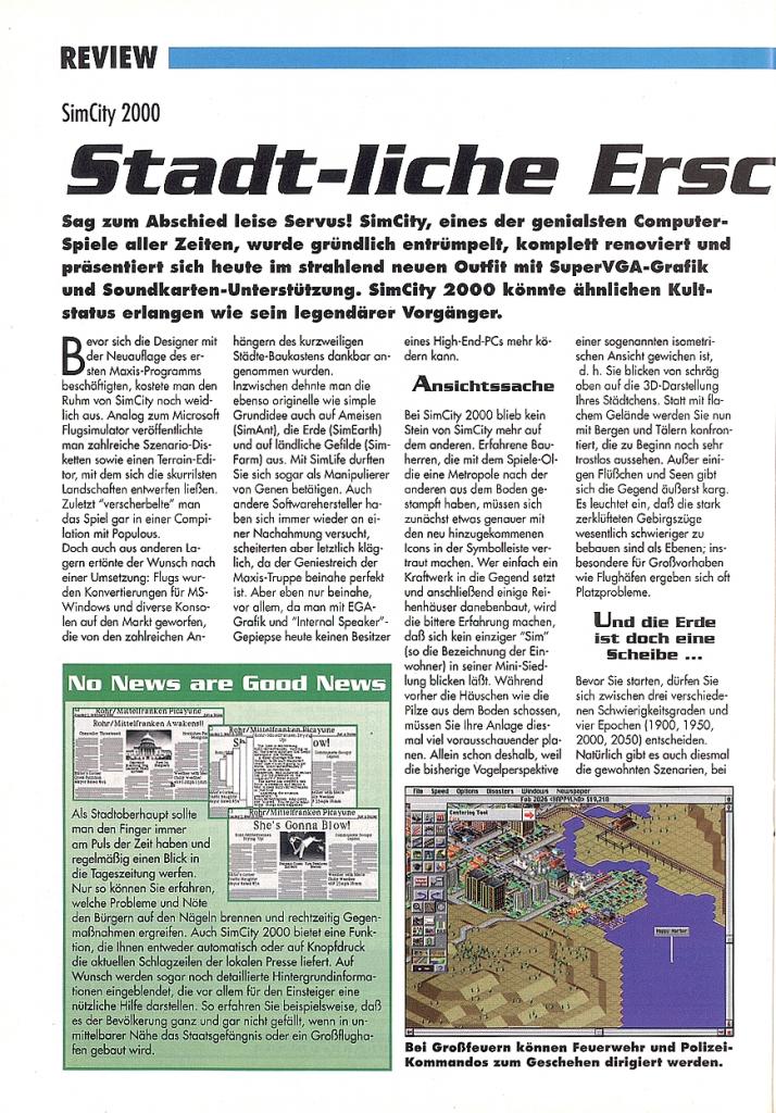 [17/10/2007] Sim City 2000 im Klassik-Test