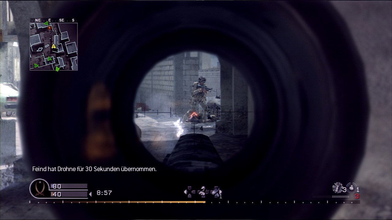 [17/11/2007] AUF DER FLUCHT Die insgesamt 16 Maps des Mehrspieler-Modus sind allesamt sehr gut gestaltet und bieten viele Schlupfwinkel. 