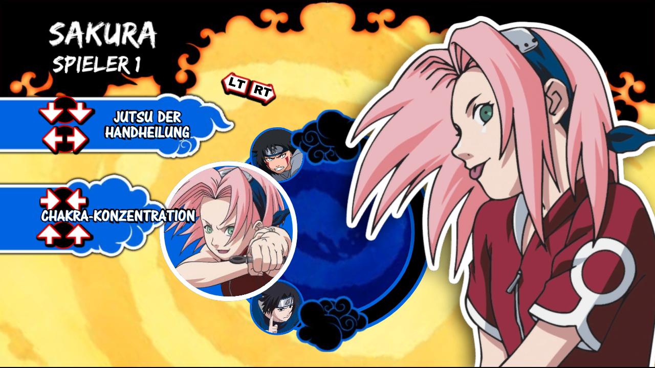 [12/11/2007] Im Versus-Mode stehen neben Naruto eine Reihe anderer beliebter Helden wie Sakura zur Auswahl.