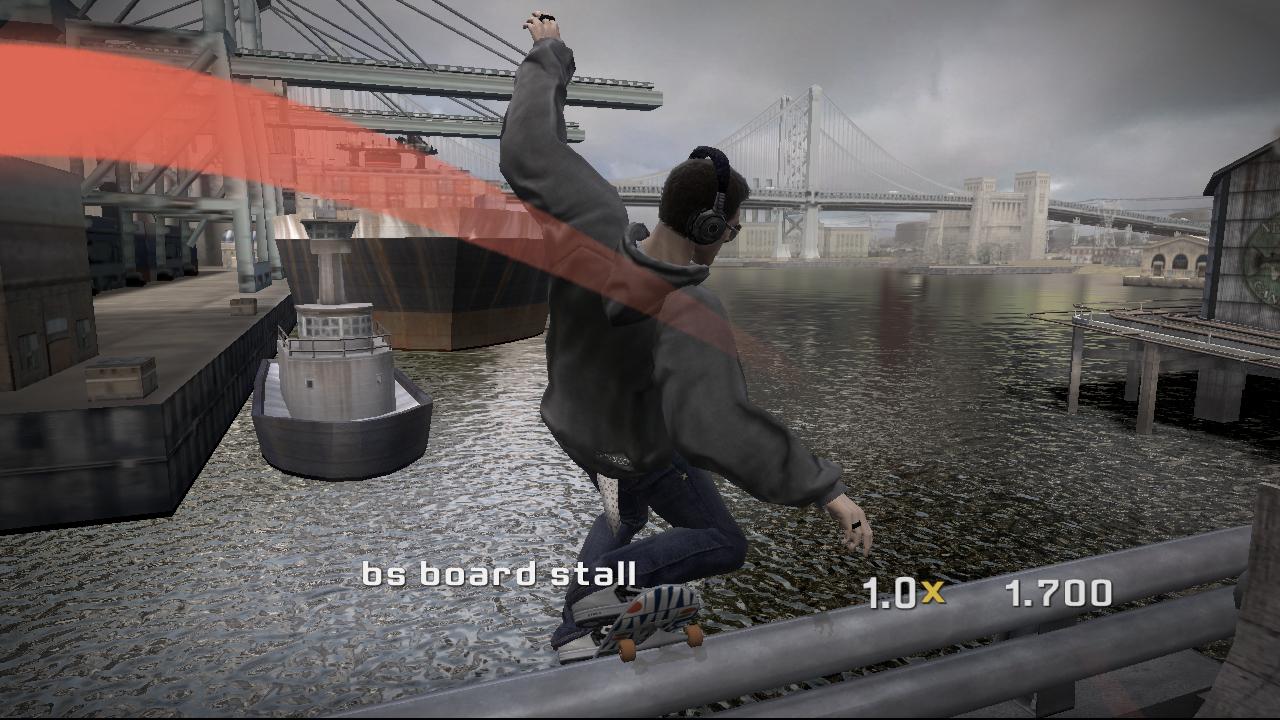 [13/11/2007] Der rote Balken ersetzt die alte Balance-Anzeige bei Grinds, Lip-Tricks und Manuals.