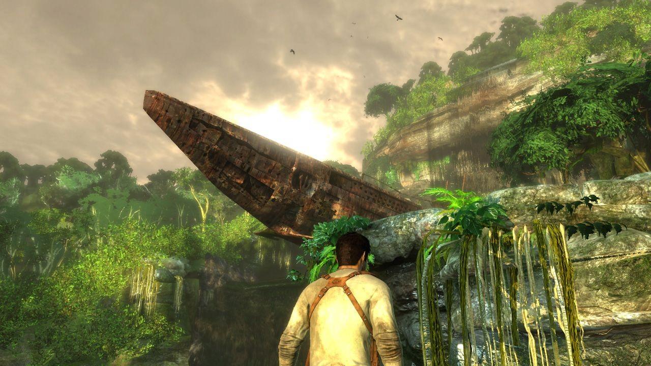 [21/11/2007] Uncharted - Das U-Boot im Dschungel - Auch wir saßen mit offenen Mündern vor der Konsole, als Drake und Sully das U-Boot im Dschungel fanden. - Leser-Vorschlag