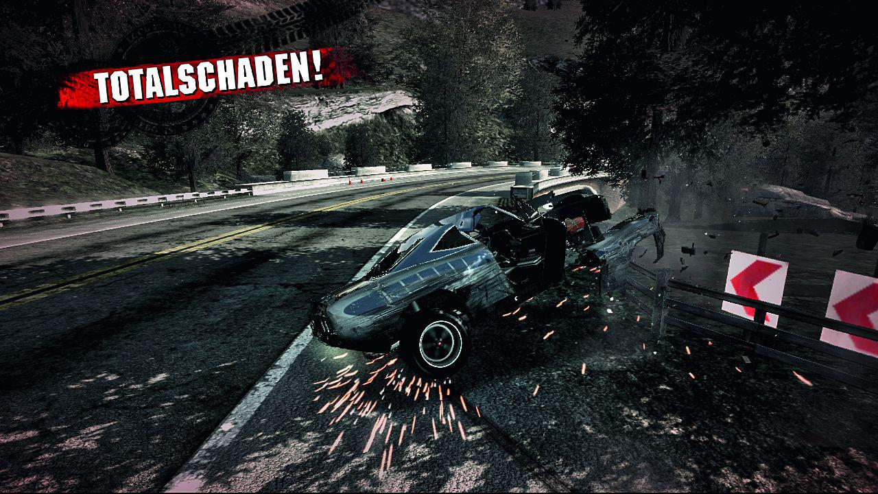 [28/01/2008] Mit voller Kraft gegen die Fahrbahnbegrenzung! In Burnout Paradise wurde das Risiko eines eigenen Totalausfalls deutlich erhöht.