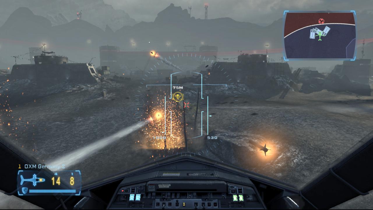 [29/02/2008] Mehrspieler-Shooter Frontlines: Fuel of War: Auch Flüge in diversen Kampfhelikoptern stehen auf dem Programm. Deren Flugverhalten unterscheidet sich jedoch kaum voneinander.