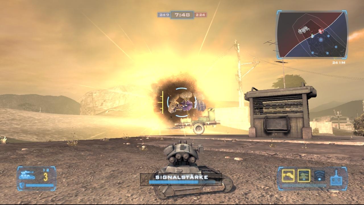 [29/02/2008] Mehrspieler-Shooter Frontlines: Fuel of War: Die Mörserdrohne ergänzt die die Angriffsdrohne ideal. Während Letztere gegen gepanzerte Fahrzeuge versagt, nimmt es der fahrbare Mörser durchaus mit ihnen auf. Allerdings sind gegen die schweren Panzer mehrere direkte Treffer nötig – am besten auf die Schwachstelle am Heck. Die für einen Mörser hohe Feuerrate gleicht dieses Manko ein wenig aus.
