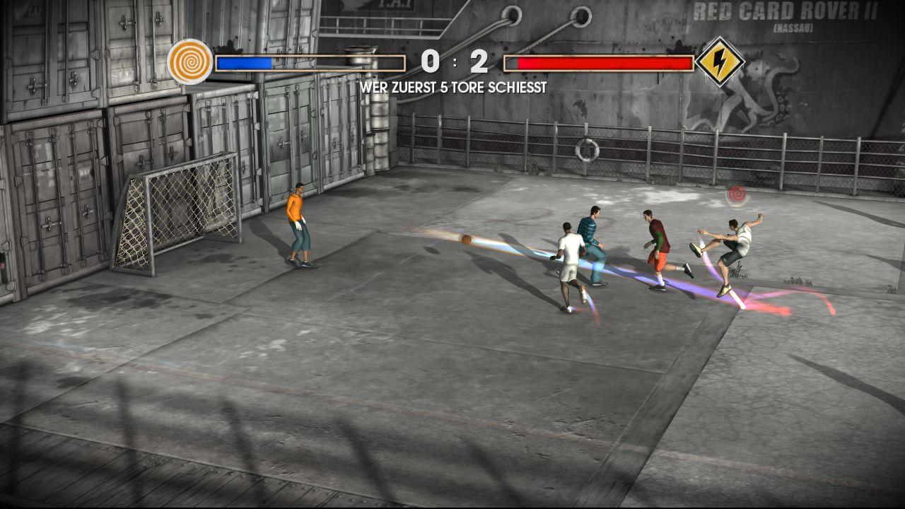 [13/03/2008] Xbox 360 - FIFA Street 3 - Bei aktiviertem Gamebreaker lohnen sich Torschüsse auch aus aussichtsloser Position.