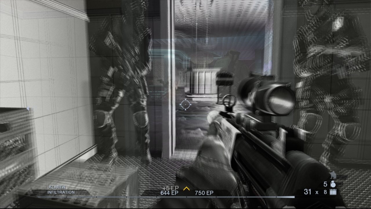 [31/03/2008] Taktik-Shooter Rainbow Six: Vegas 2 - Blickt man in eine Blendgranate ist die Sicht verzerrt.