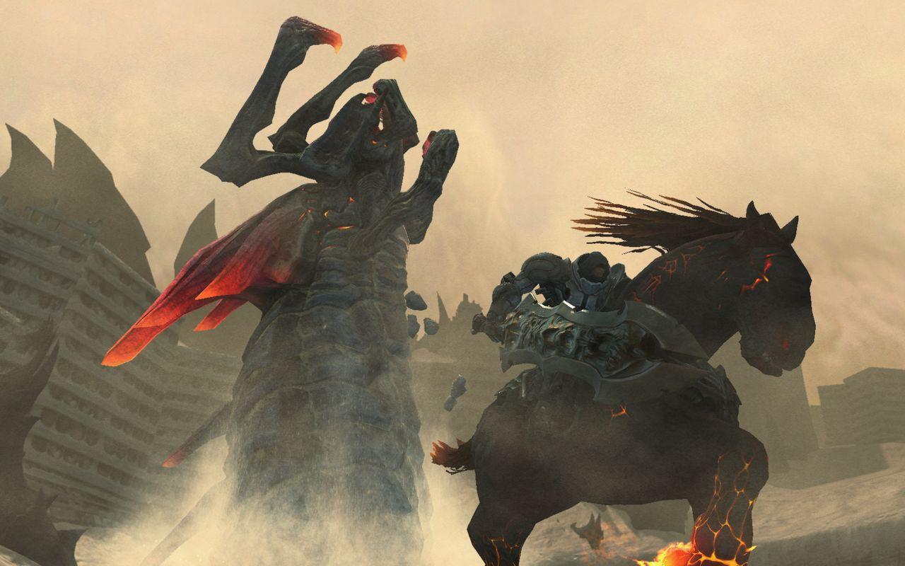 [23/05/2008] Darksiders: Der Held Krieg reitet auf seinem Ross durch ein episches Abenteuer. Analog zu Zelda ist das Pferdchen sehr gut umgesetzt.