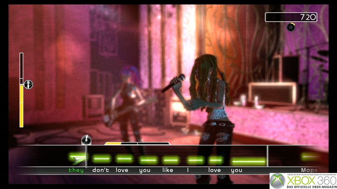 [09/05/2008] OXM - Xbox 360 - Rock Band - Im Solo-Modus unterscheidet sich der Gesangsteil nur wenig von anderen Karaoke-Spielen.