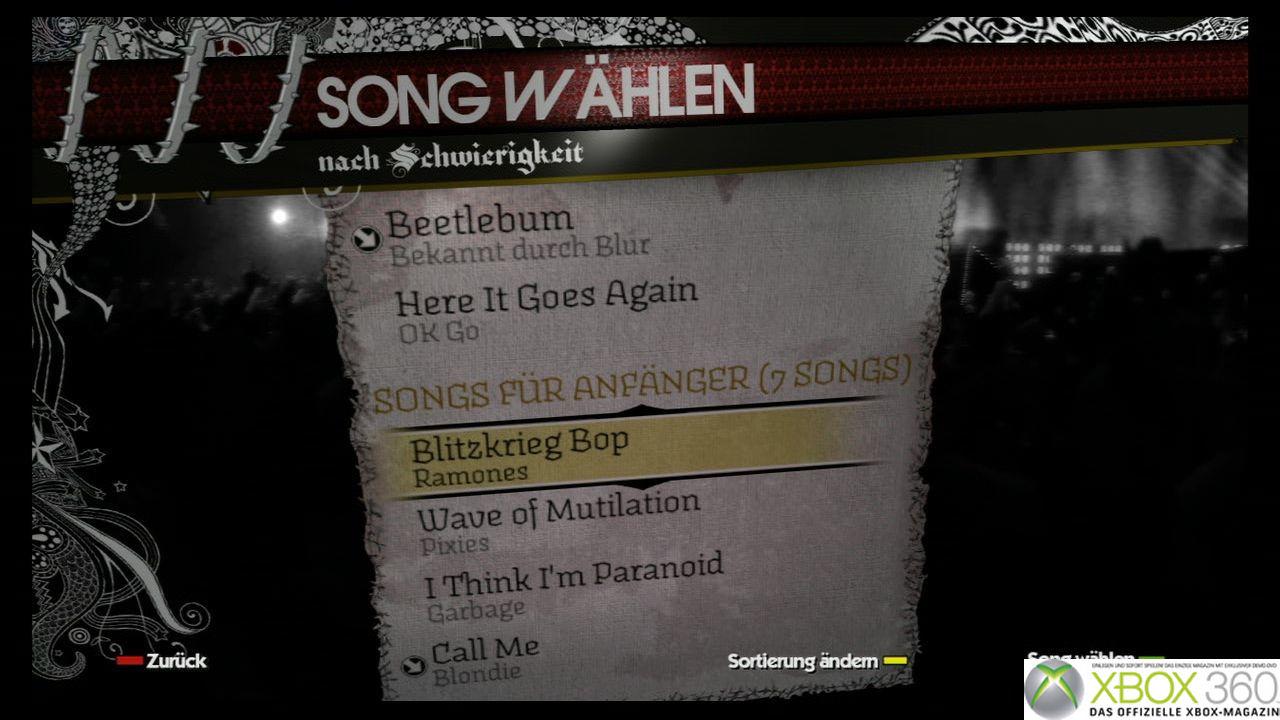 [09/05/2008] OXM - Xbox 360 - Rock Band - Die Songauswahl ist durchaus gelungen und die Navigation durch die Menüs geht kinderleicht von der Hand.