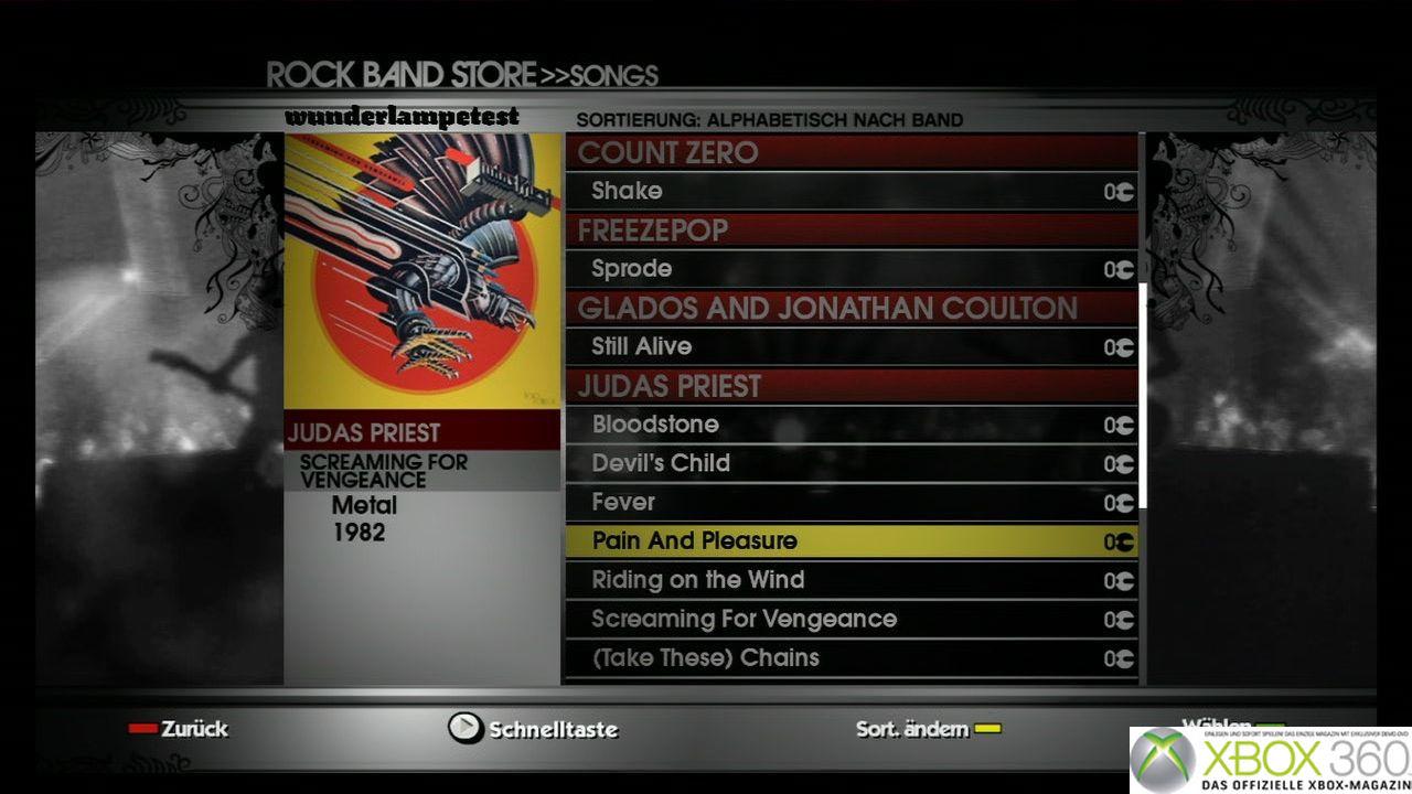 [09/05/2008] OXM - Xbox 360 - Rock Band - Diese herunterladbaren Songs gibt es bisher in unserer Testversion.
