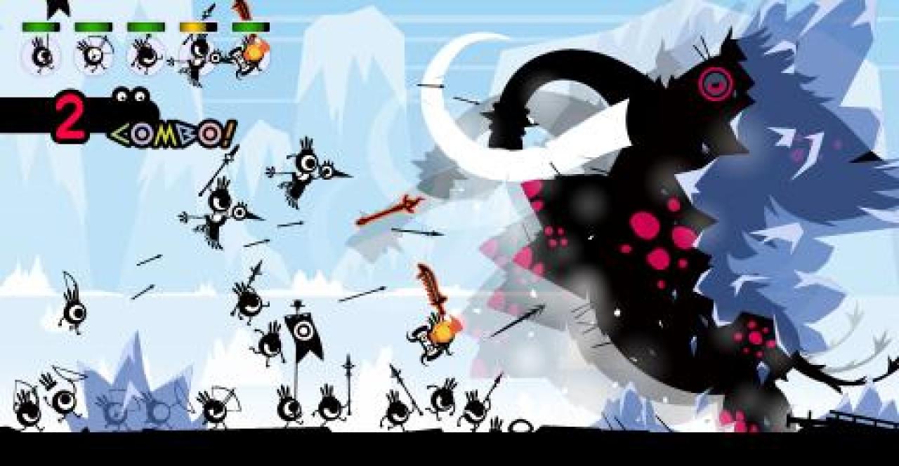 [14/07/2008] Fetter Brocken: Die 20 Bosse sind toll gestaltet und nicht leicht zu besiegen! (Patapon 2, PSP)
