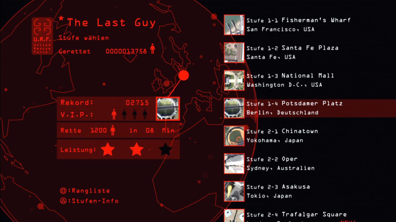 [04/09/2008] The Last Guy: Der Level-Auswahl-Screen.