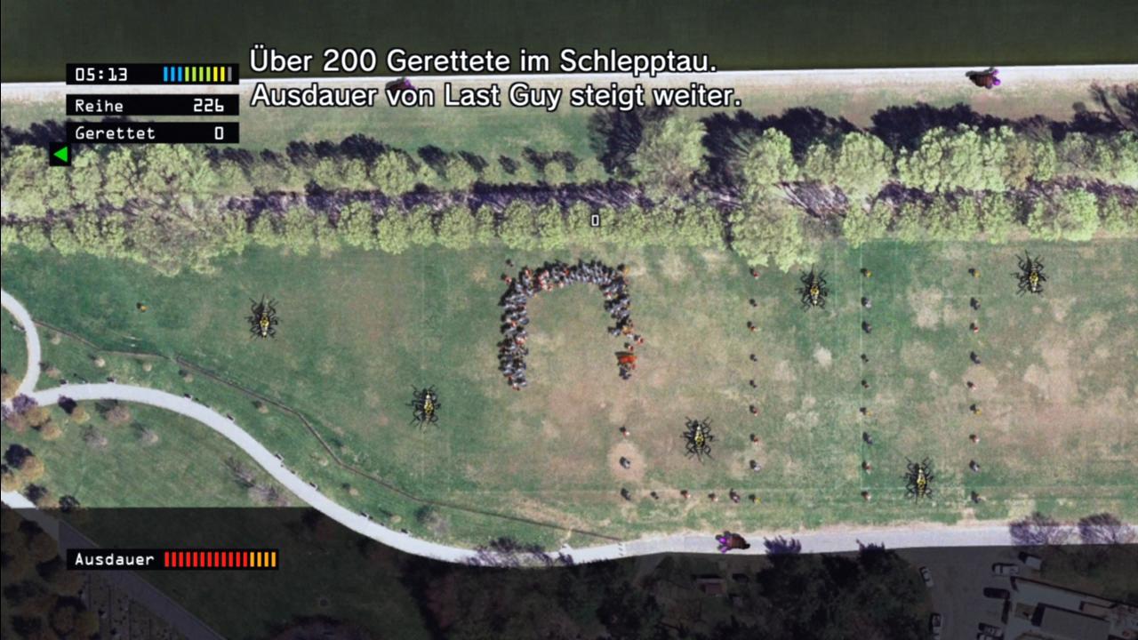 [04/09/2008] The Last Guy: Diese Riesenkäfer stürmen nur nach vorn und haben ein beengtes Sichtfeld. Vorsichtig schleichen wir uns vorbei.