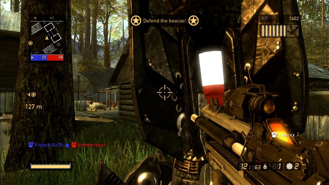 [28/10/2008] Resistance 2 Beta: Im Skirmish-Modus tobt der Kampf mit bis zu 60 Spielern und ihr bekommt immer wieder Mini-Missionen und müsst etwa solche Teile einnehmen.