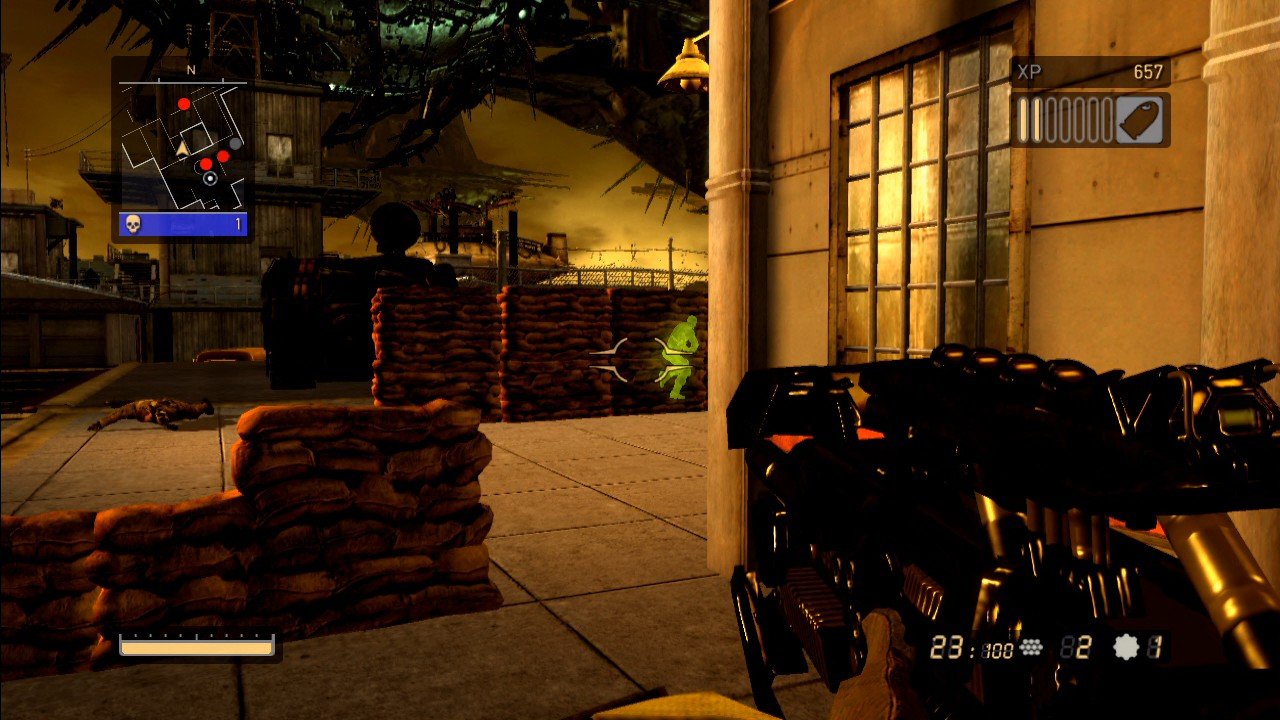 [28/10/2008] Resistance 2 Beta: Dank einer Berserker-Fähigkeit kann ein Teammitglied hier Gegner durch Wände sehen und wer in seiner Nähe ist, kann das auch.
