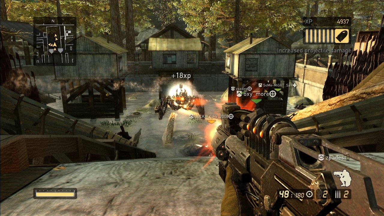 [28/10/2008] Resistance 2 Beta: Hier ist gerade die Beserk-Anzeige voll geworden. Per Digipad wird sie aktiviert und eure Kugeln richten gleich mehr Schaden an.