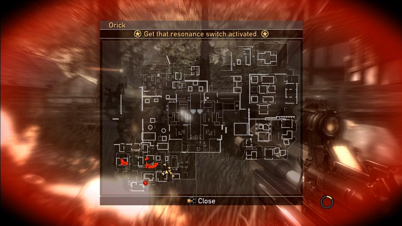 [28/10/2008] Resistance 2 Beta: Die Karte ist per Tastendruck schnell eingeblendet.