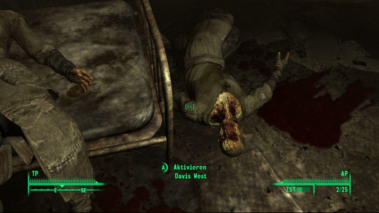[14/10/2008] Grausige Entdeckungen wie diese gehören in Fallout 3 zur Tagesordnung.