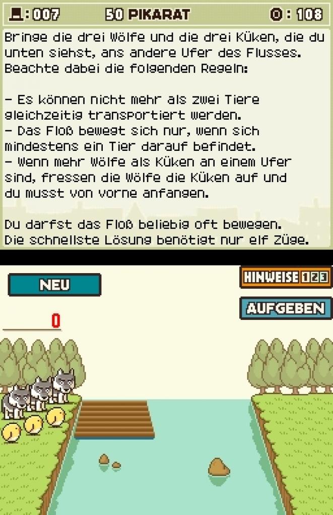 [21/11/2008] Prof. Layton-Serie - Aus jeder Menge Minispielen bestehen die Prof. Layton-Spiele für den Nintendo DS. In teils extrem kackigen Aufgaben trainiert ihr eure grauen Zellen. Sehr gut!