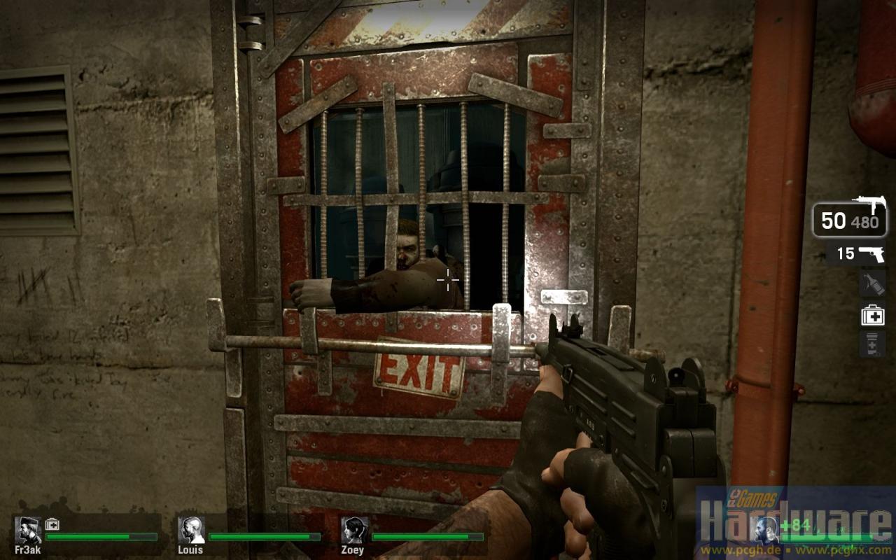 [19/11/2008] Left 4 Dead - Schutzraum - Zwischen den Levelabschnitten erreicht ihr die rettenden Schutzräume. Darin liegt oft Munition, außerdem wird gespeichert.