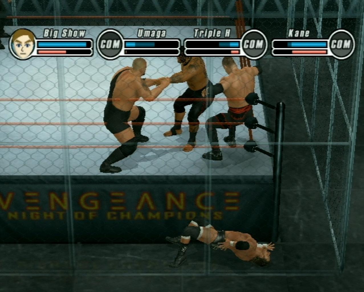 [11/11/2008] HÖLLE IN DER ZELLE Ein großer Käfig schützt die WWE-Konkurrenten im Hell in a Cell-Match vor Angriffen von außen. (BILD: N-ZONE)