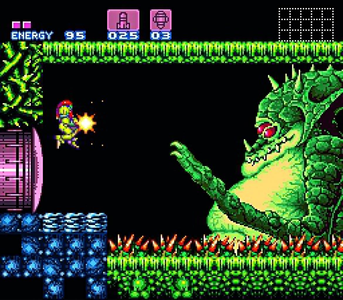 [17/12/2008] Super Metroid (1994)Der dritte Teil der Metroid-Reihe vereint alle Vorzüge der Serie auf einem Modul. Die Hüpfpassagen sind nicht nur anspruchsvoll, es gibt auch jede Menge zu entdecken. Da der Spieler sich dadurch aber zum Teil lange Umwege einbrockt, liegt dem Spiel in Deutschland ein Lösungsbuch bei. Metroid ist ein Klassiker und in einigen Bereichen wegweisend, zum Beispiel weil ihr mit Heldin Samus Aran eine Dame steuert.