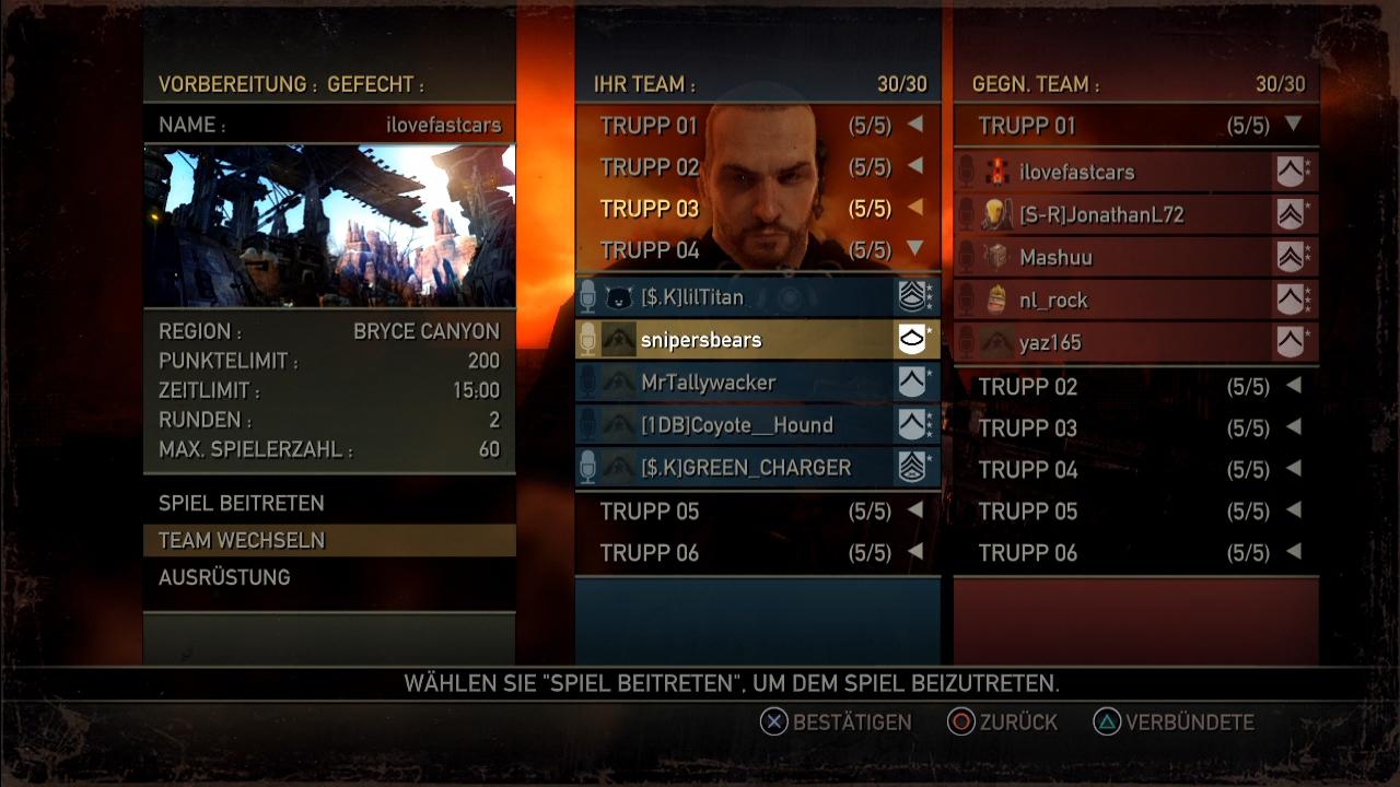 [11/12/2008] Resistance 2 (PS3) - Spielstart: Bis zu 60 Spieler ballern in 5er-Squads was das Zeug hält. (BILD: play³)
