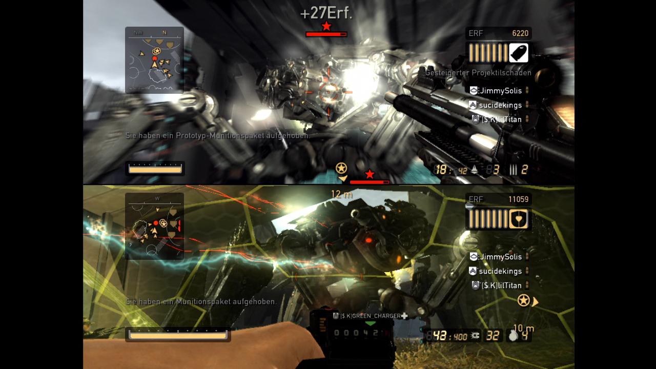 [11/12/2008] Resistance 2 (PS3) - Platzverschwendung: Im Splitscreen müsst ihr mit seitlichen Balken leben. (BILD: play²)