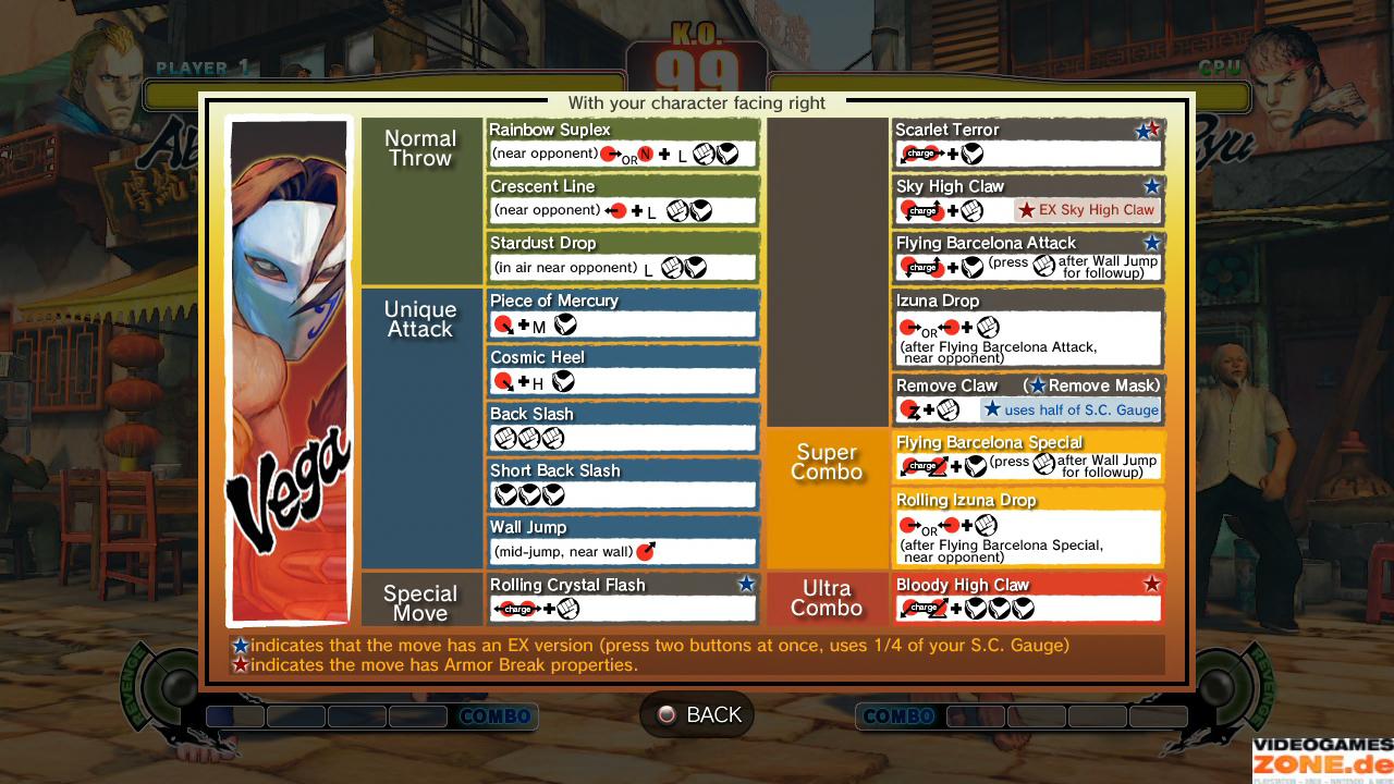 [26/02/2009] Street Fighter 4 Moves: Alle Combos von Vega