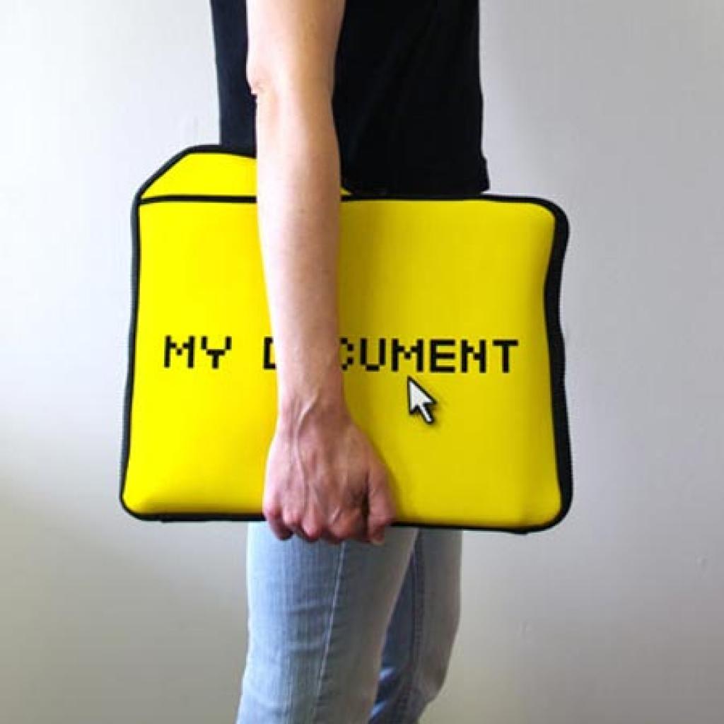 [11/02/2009] Laptop-Tasche im Desktop-Ordner-Icon-Format.