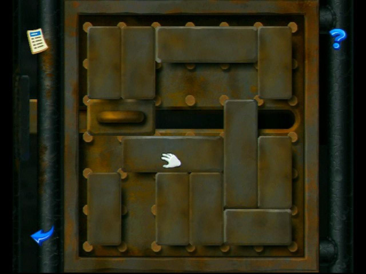 [18/03/2009] Baphomets Fluch - The Director's Cut (Wii) - GEHIRNJOGGING Für die Wii wurden einige neue Rätsel in das Spiel eingebaut, wie dieses Schiebespiel, bei dem ihr den Riegel freilegen müsst.