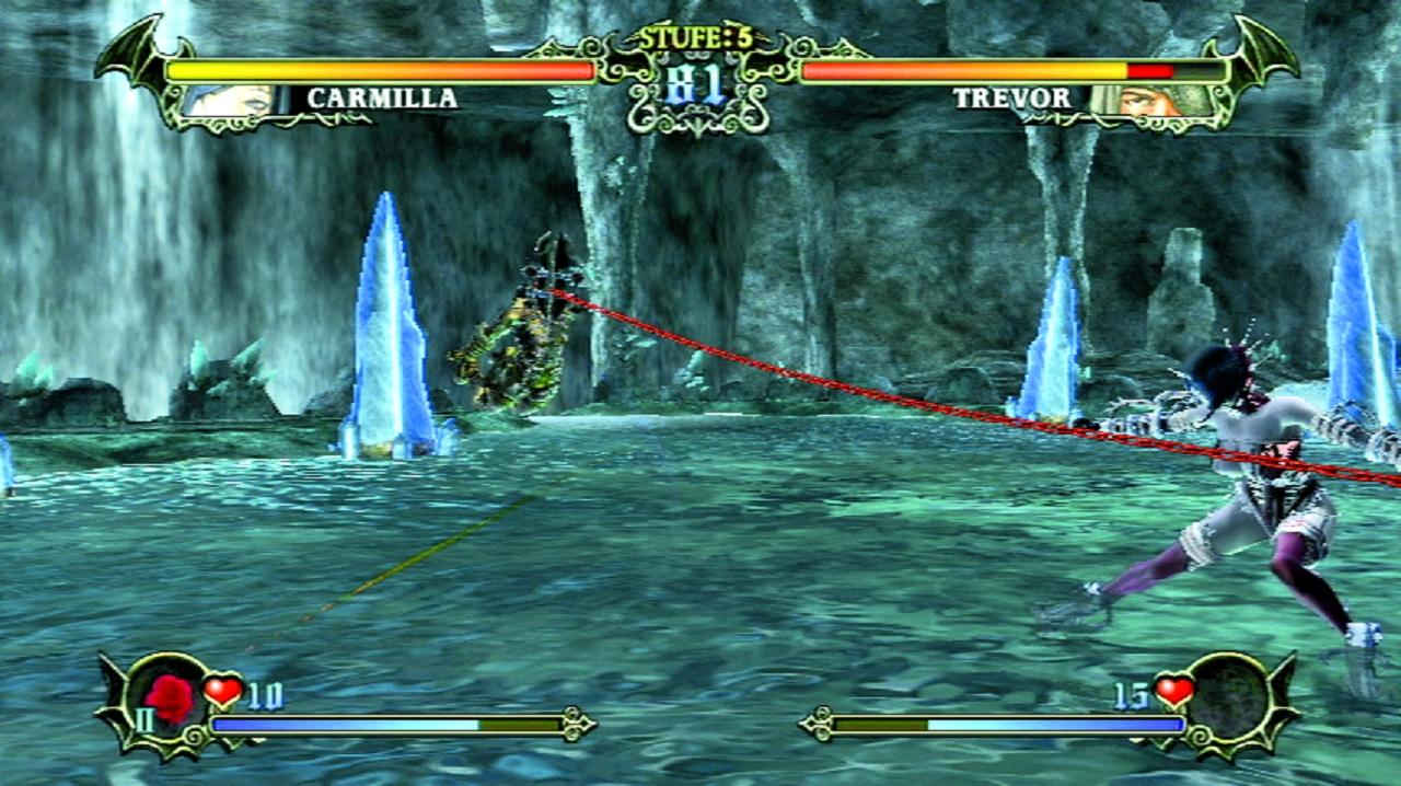 [16/03/2009] Castlevania Judgment - KOMM HER! Die überaus weibliche Carmilla kann Gegner aus der Ferne zu sich ziehen.