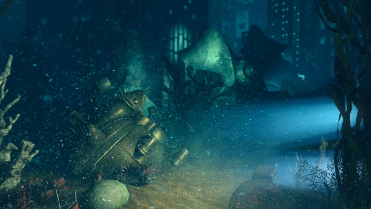 [22/04/2009] Bioshock 2, 2010Im Sequel durfte man die verwunschene Unterwassermetropole Rapture (leider viel zu selten) an bestimmten Passagen verlassen und auf dem sandigen Meeresboden herumlaufen. Feinde erwarte man dort ebensowenig wie handlungsrelevante Ereignise. Schade!