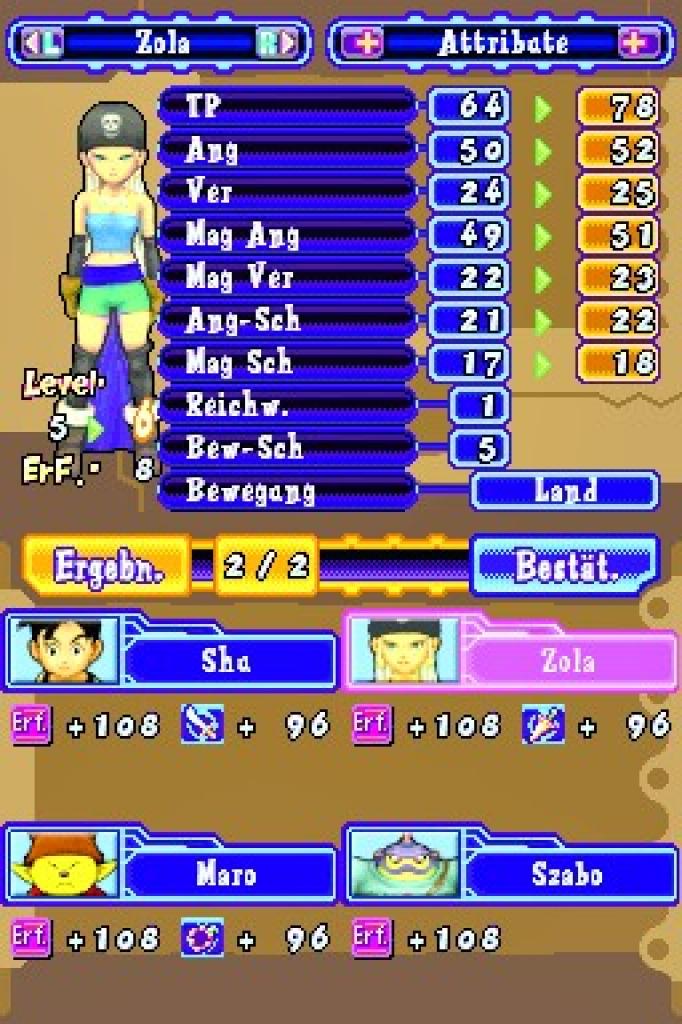 [17/04/2009] LEVEL UP Nach jedem Kampf wird die Erfahrung verteilt - und schon seid ihr wieder stärker!