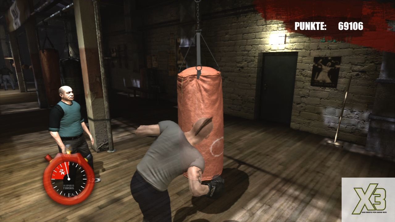 [03/04/2009] Xbox 360 - Don King Boxing - Am Sandsack müsst ihr lediglich die kreisrunden Markierungen treffen.