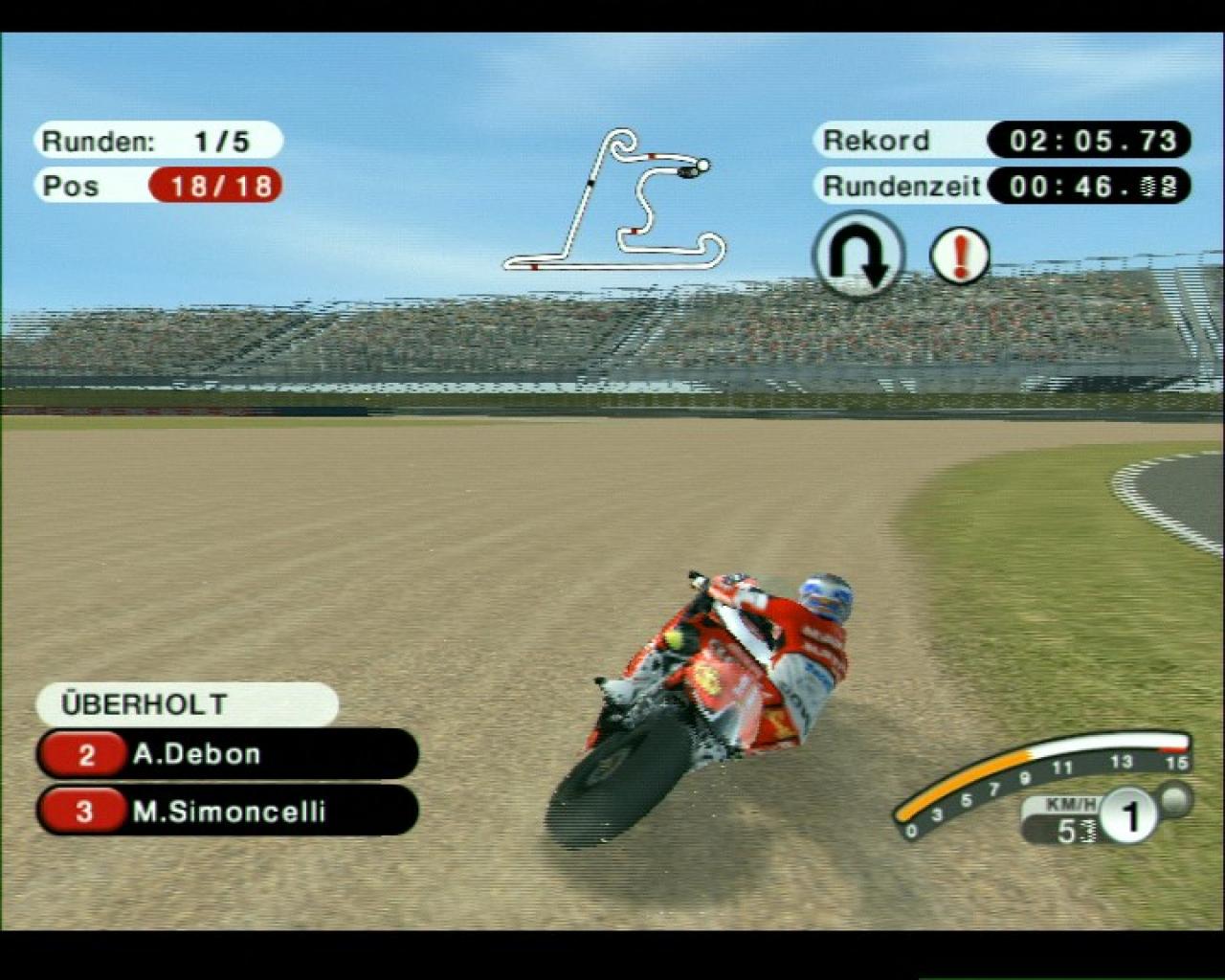 [20/04/2009] MOTOGP: AUSFLUG Abseits der Strecke solltet ihr im Simulations-Modus nicht landen. Sturz garantiert!