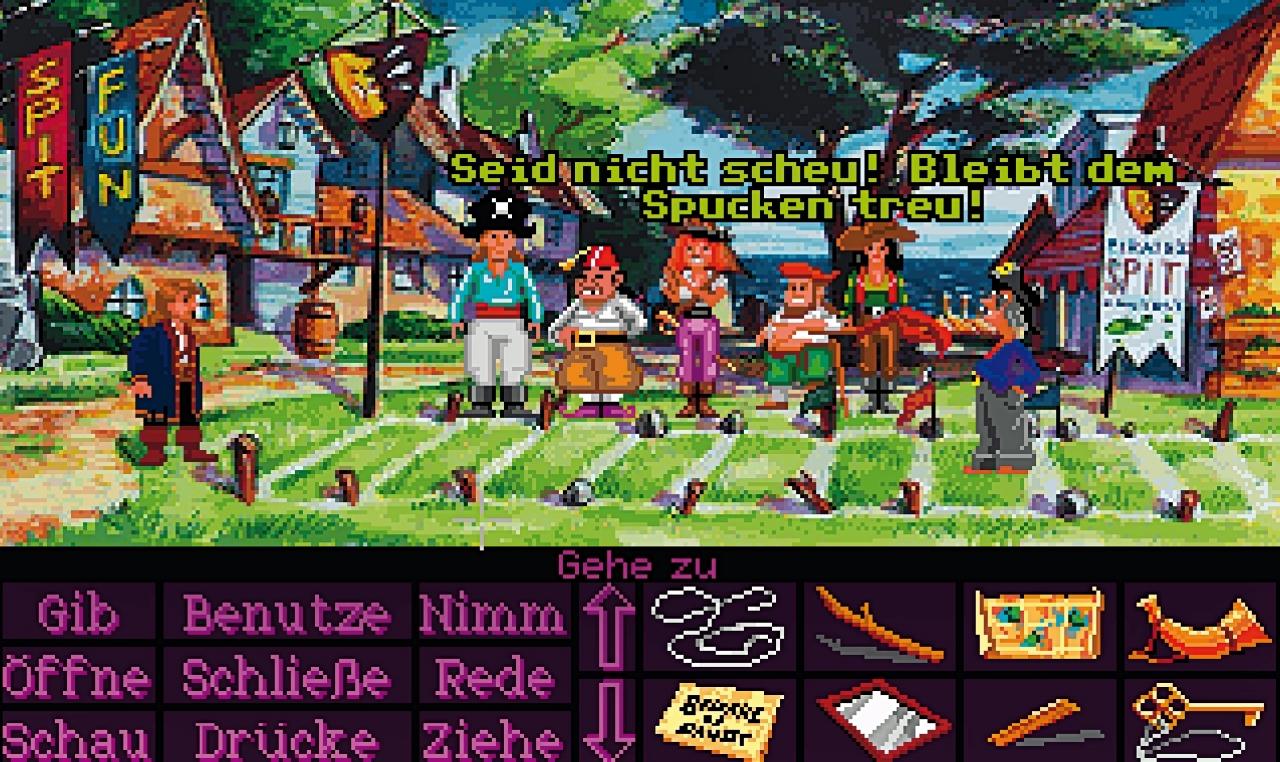 [15/04/2009] (1991) Ein Jahr später dann die Revolution: In Monkey Island 2 führte Entwickler LucasArts erstmals grafische Elemente für Inventargegenstände ein. Künftige Produktionen des Unternehmens (etwa Day of the Tentacle) griffen dieses Feature auf. 