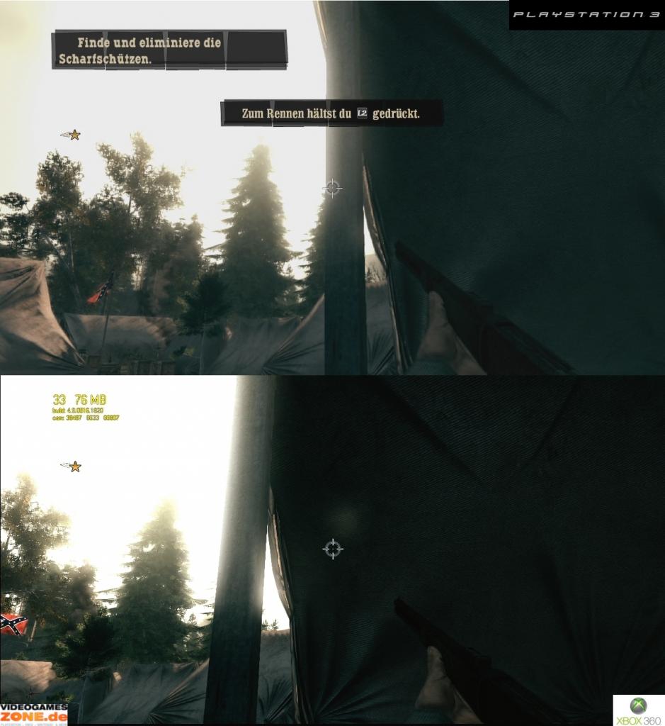 [30/06/2009] Grafikvergleich zwischen der PS3- und 360-Version von Call of Juarez: Bound in Blood. (12)