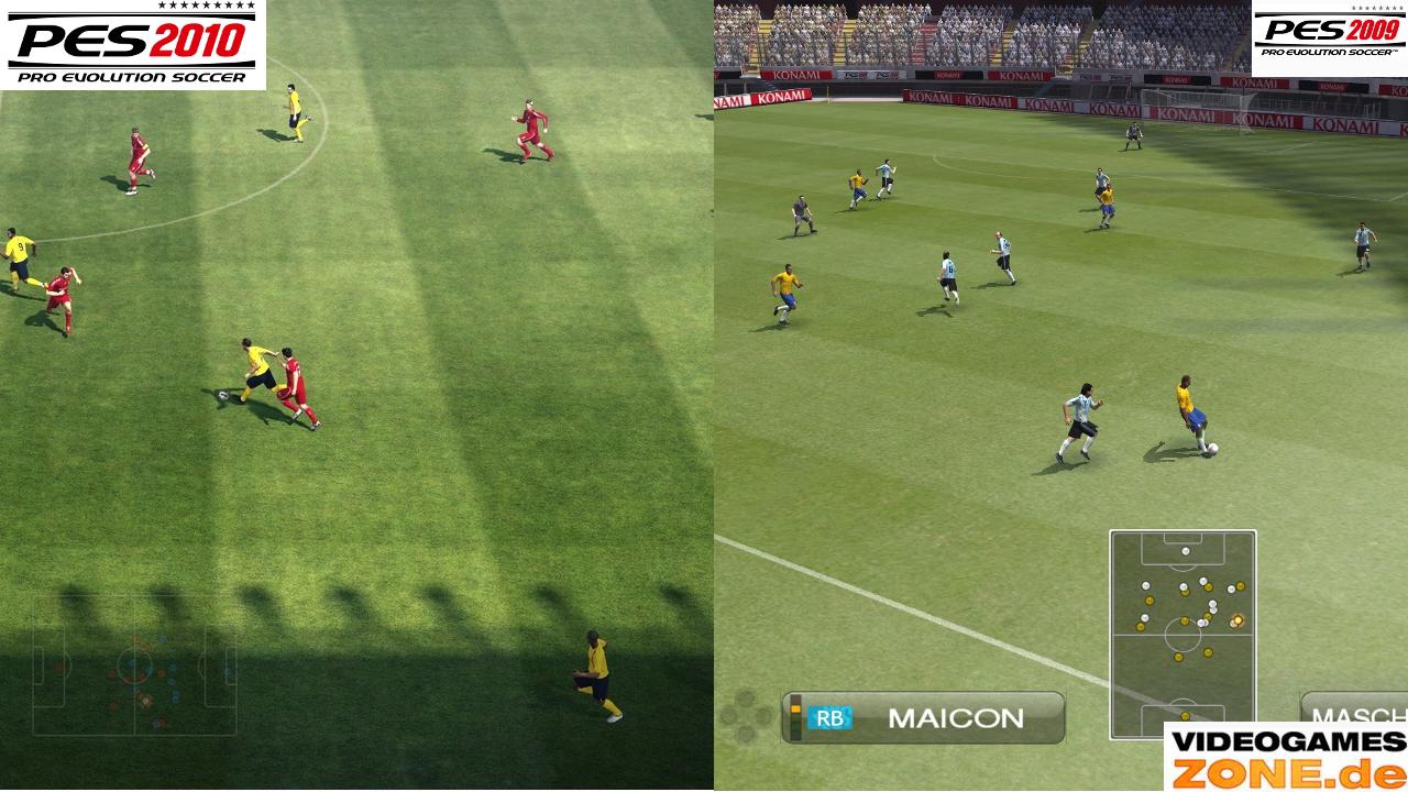 [20/07/2009] PES 2009 vs. 20PES 2010 - Ingame Gameplay
